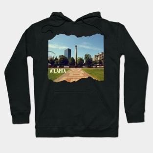 Cool photography of Atlanta Georgia skyline blue sky USA city break Hoodie